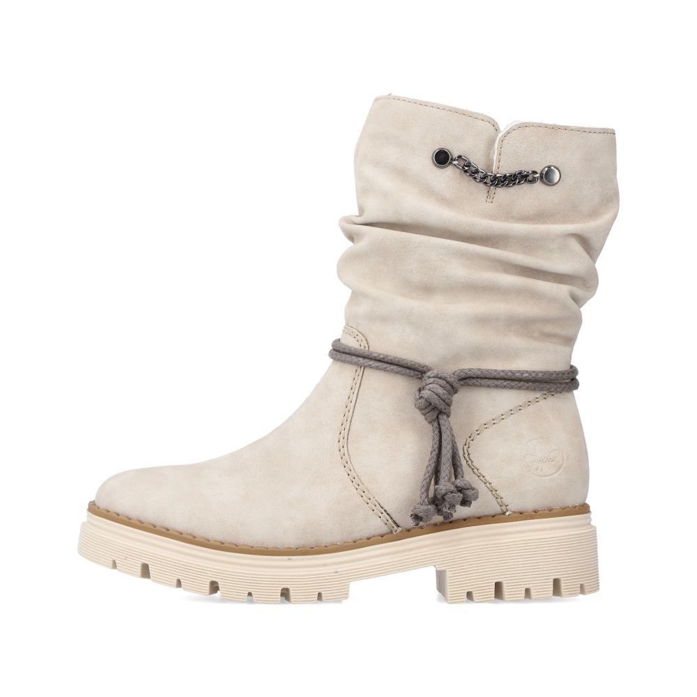 Rieker Schuhe | Damen Kurzstiefel hellbeige