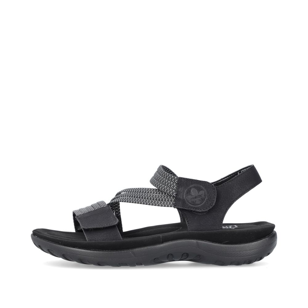 Rieker Schuhe | Damen Riemchensandalen asphaltschwarz