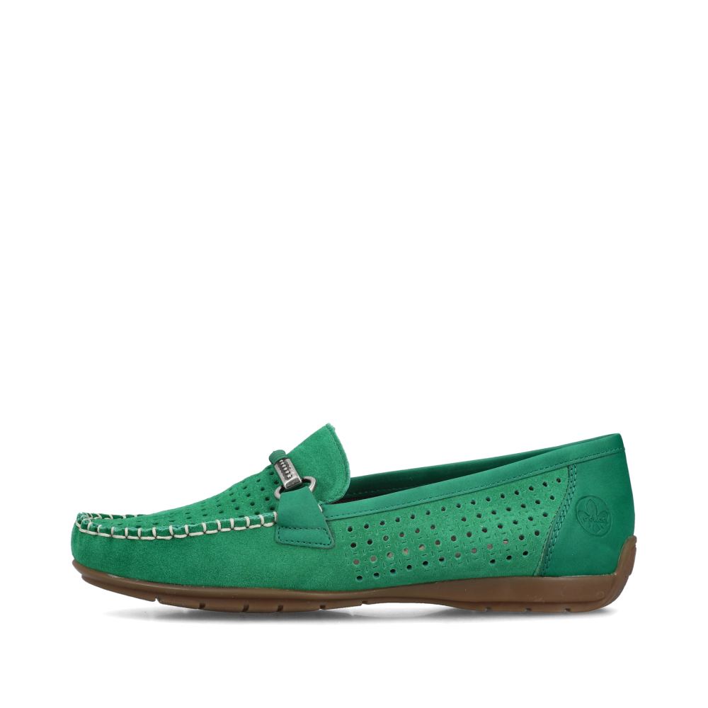 Rieker Schuhe | Damen Loafer grasgrun