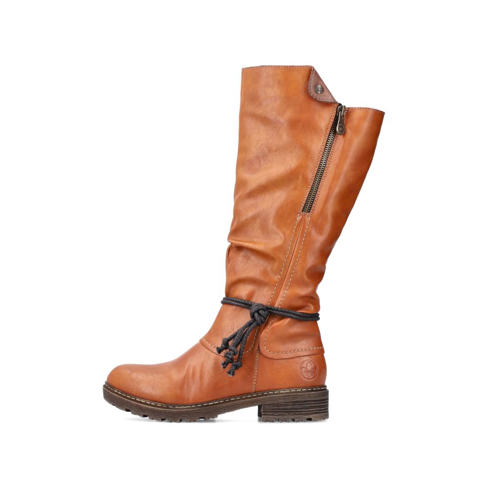 Rieker Schuhe | Damen Hochschaftstiefel karamellbraun