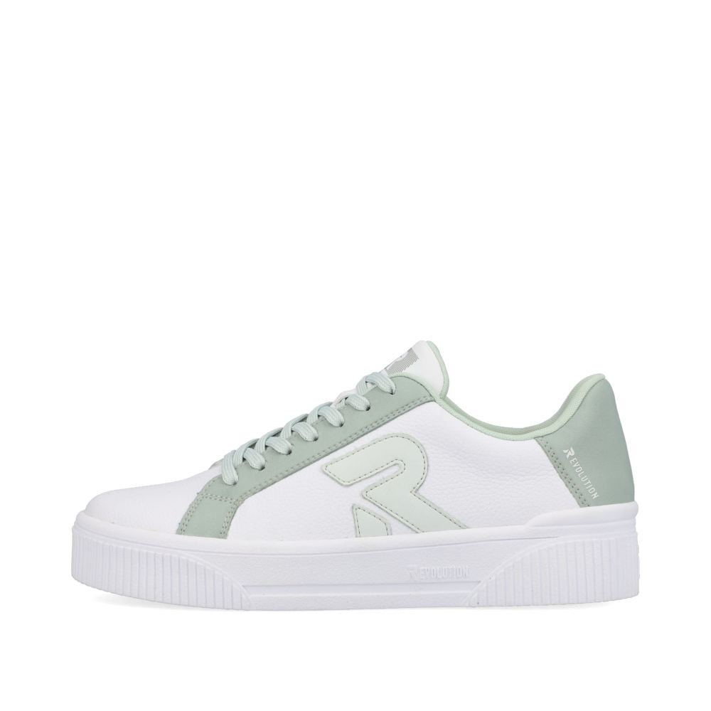 Rieker Schuhe | EVOLUTION Damen Sneaker Low swan-white mint-green