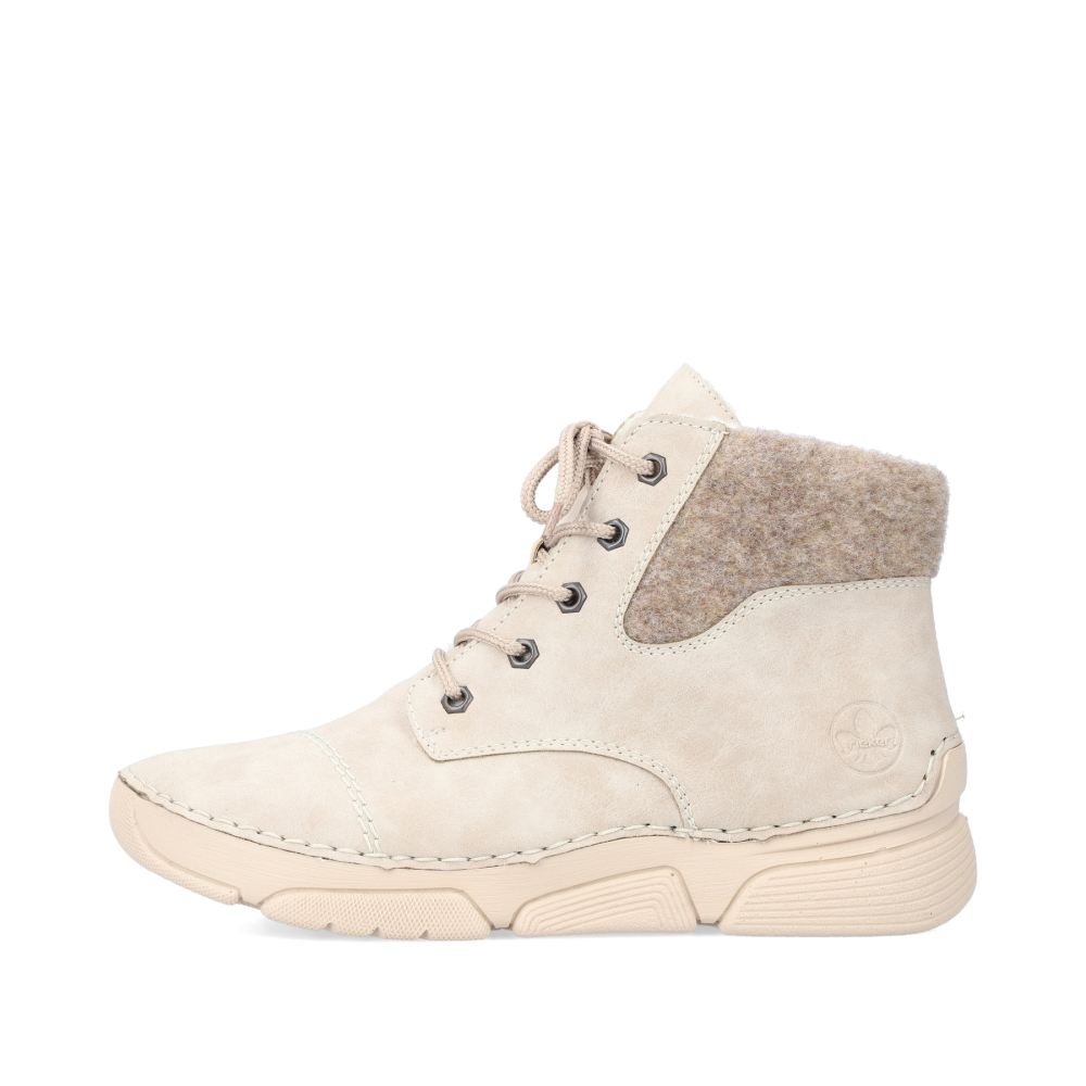 Rieker Schuhe | Damen Schnurstiefel hellbeige
