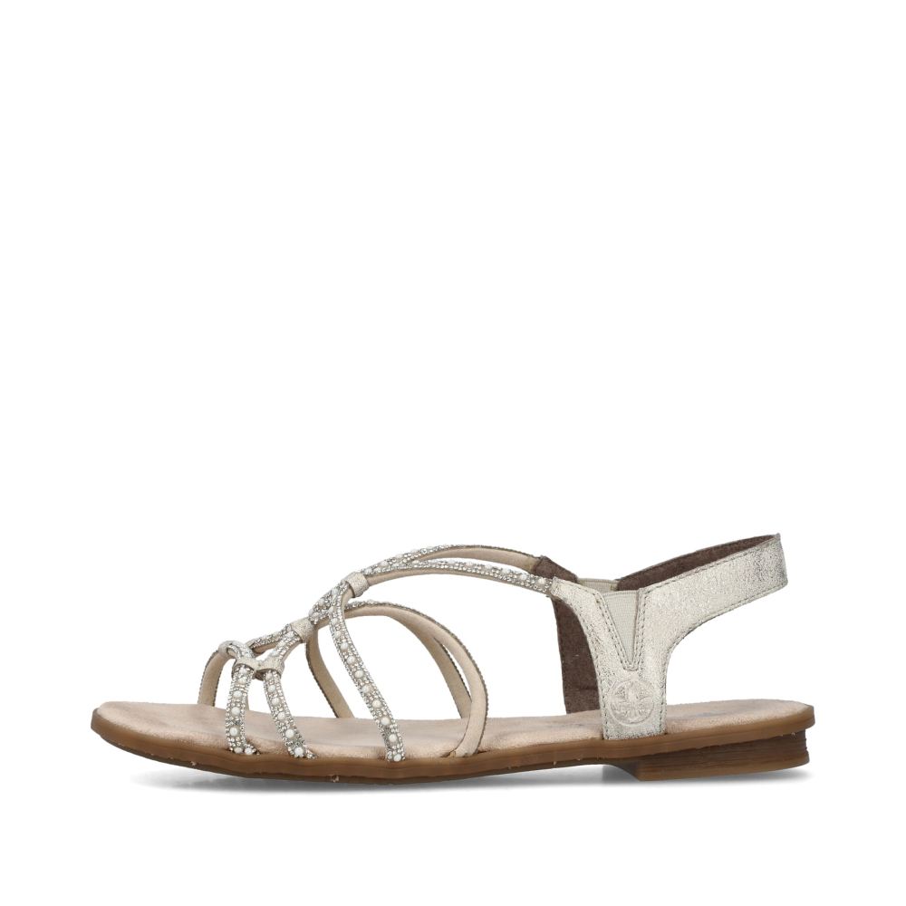 Rieker Schuhe | Damen Riemchensandalen hellbeige