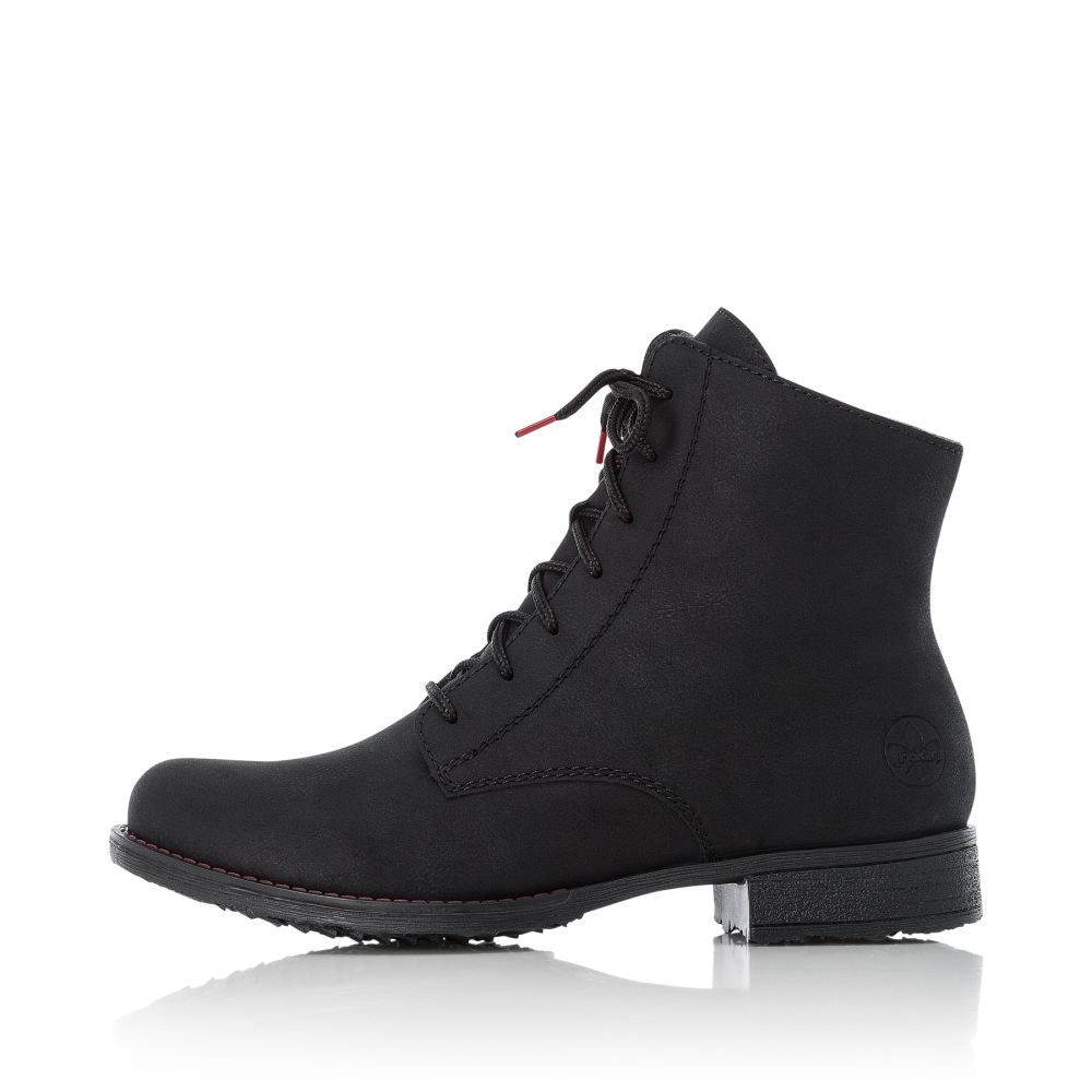 Rieker Schuhe | Damen Schnurstiefel graphitschwarz