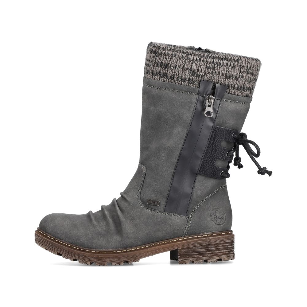 Rieker Schuhe | Damen Kurzstiefel granitgrau