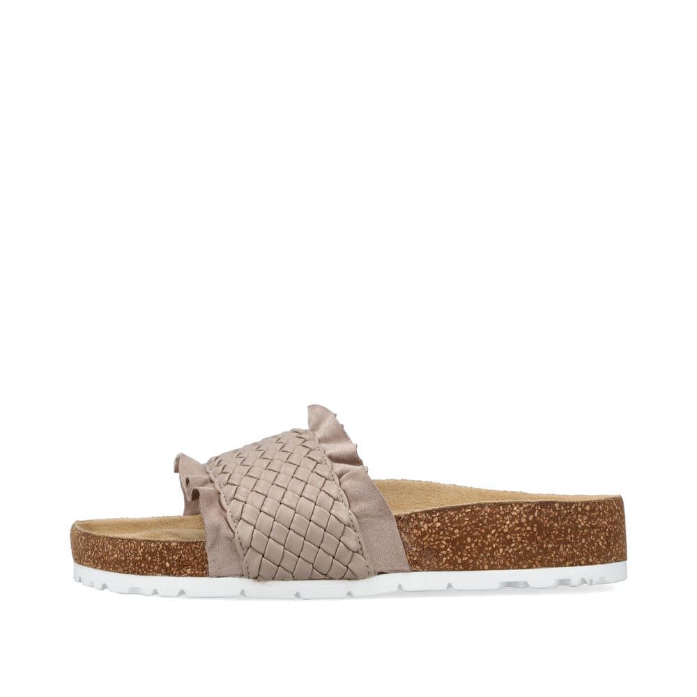 Rieker Schuhe | Damen Pantoletten hellbeige