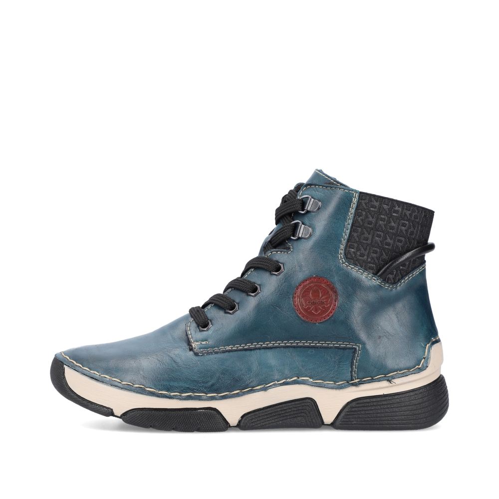 Rieker Schuhe | Damen Schnurstiefel cyanblau