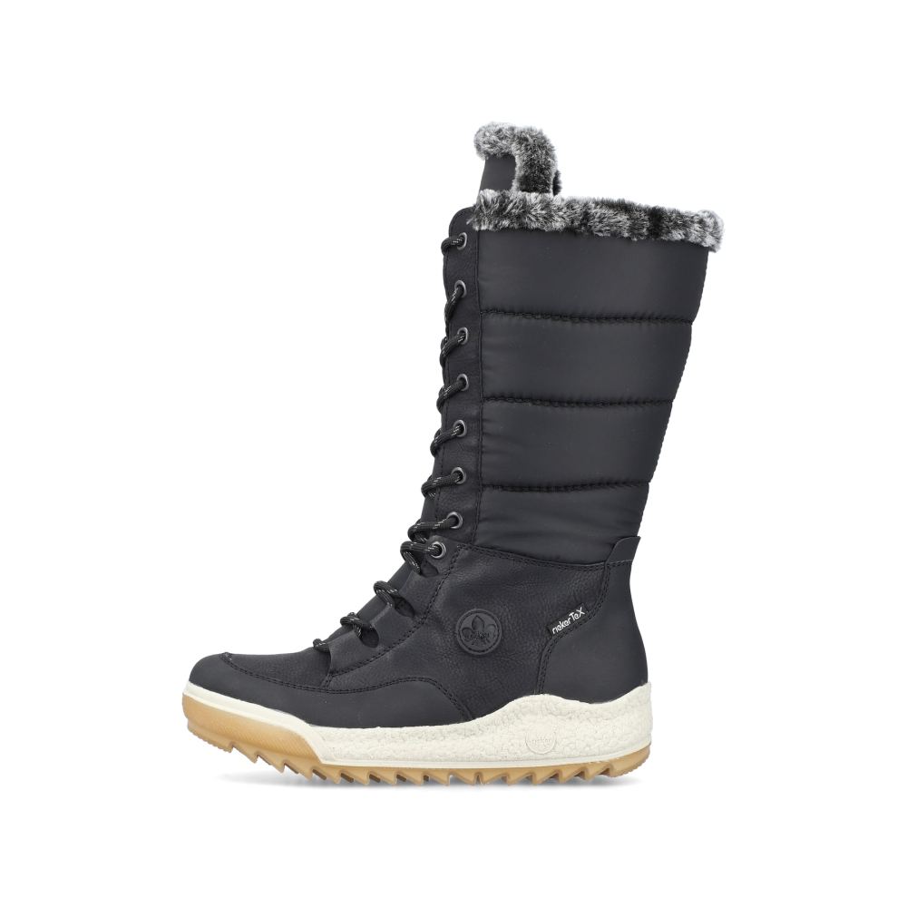 Rieker Schuhe | Damen Hochschaftstiefel asphaltschwarz