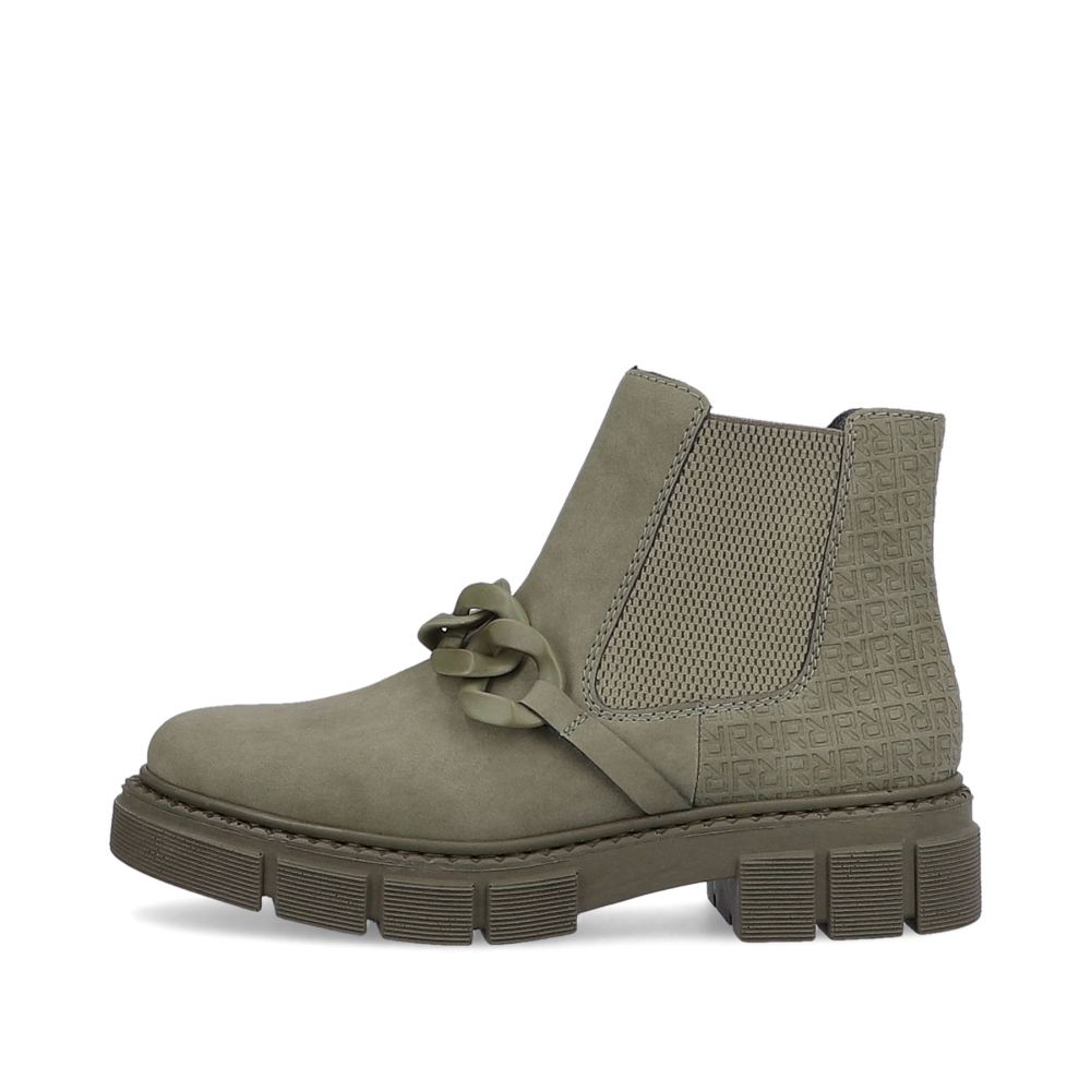 Rieker Schuhe | Damen Chelsea Boots armeegrun