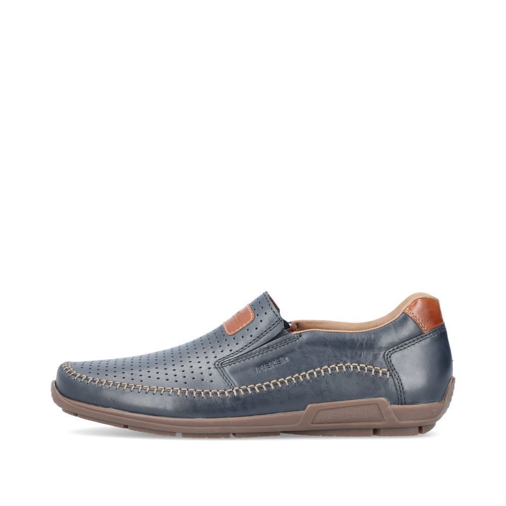 Rieker Schuhe | Herren Slipper blaumetallic