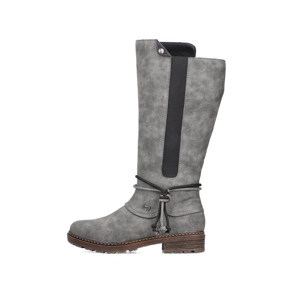 Rieker Schuhe | Damen Hochschaftstiefel stahlgrau