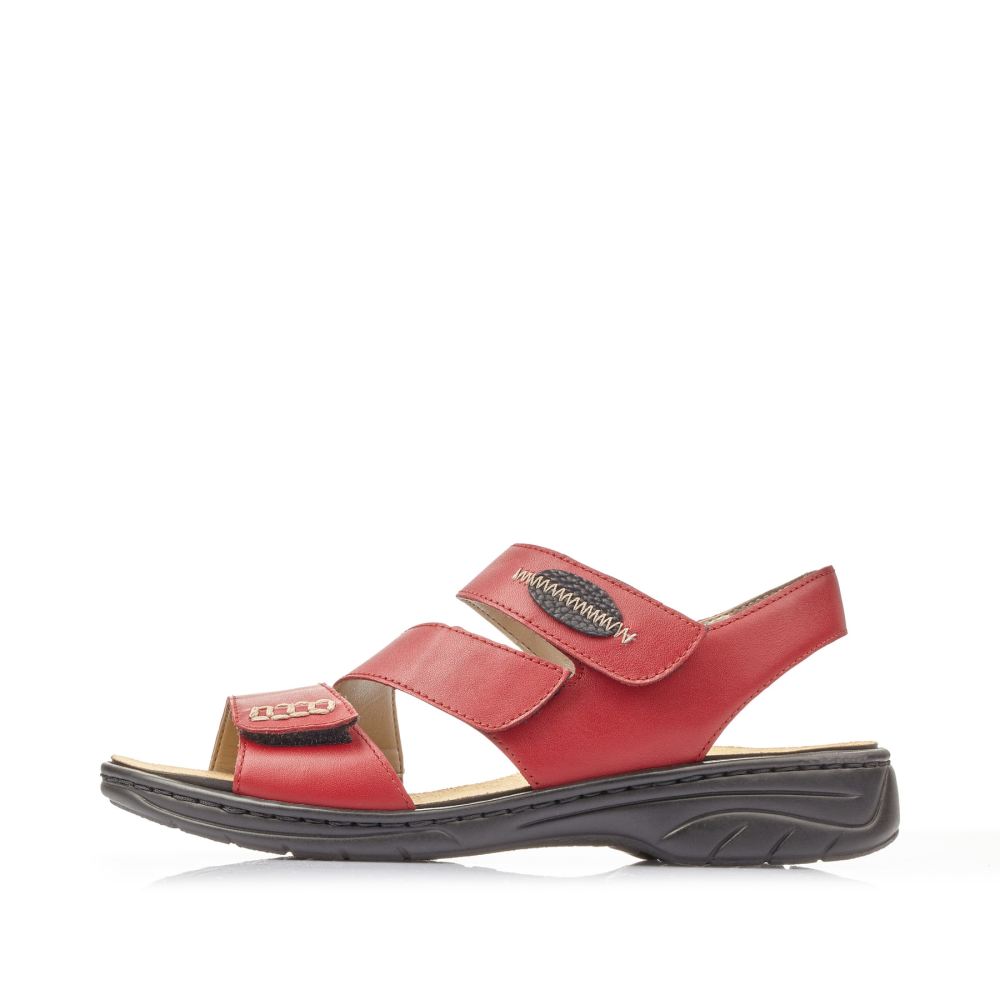 Rieker Schuhe | Damen Riemchensandalen kirschrot