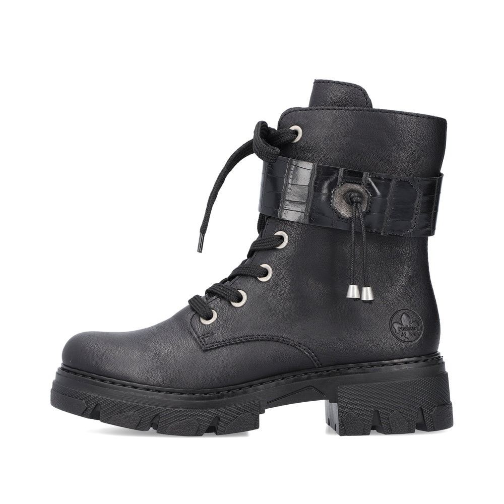 Rieker Schuhe | Damen Biker Boots tiefschwarz