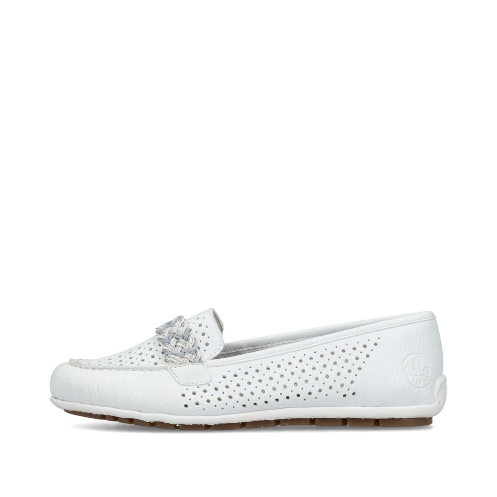 Rieker Schuhe | Damen Loafer reinweiss