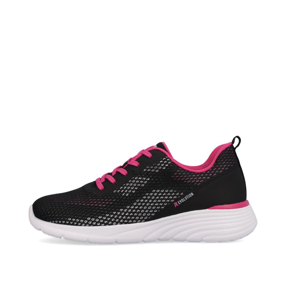 Rieker Schuhe | EVOLUTION Damen Sneaker Low urban-black flamingo-pink