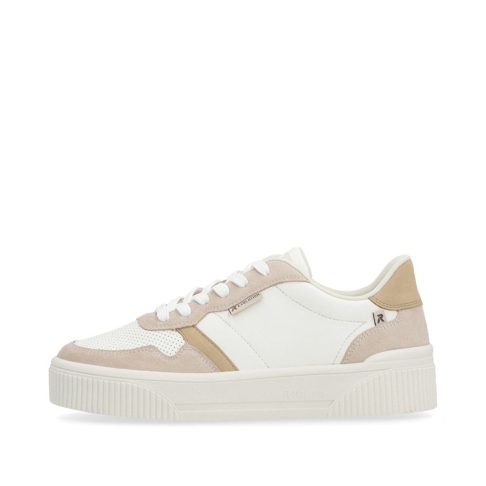 Rieker Schuhe | EVOLUTION Damen Sneaker Low crystal-white sand-beige