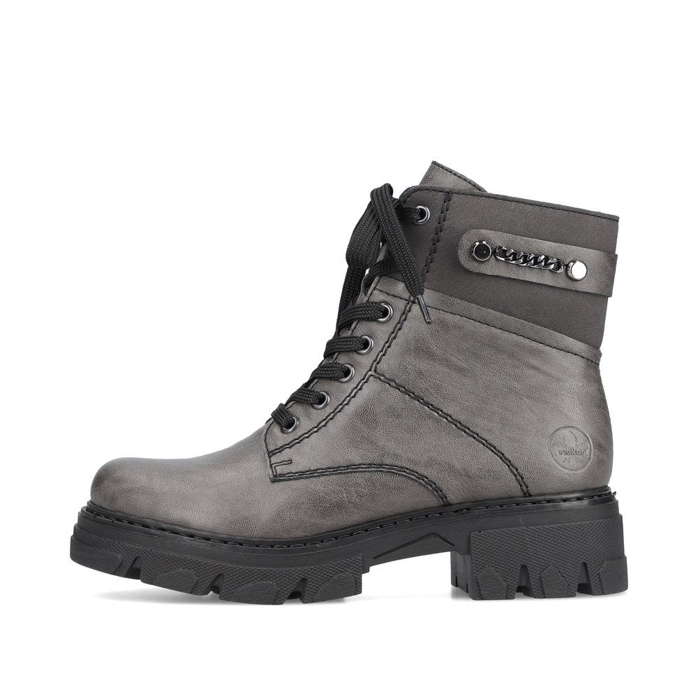 Rieker Schuhe | Damen Biker Boots mondgrau