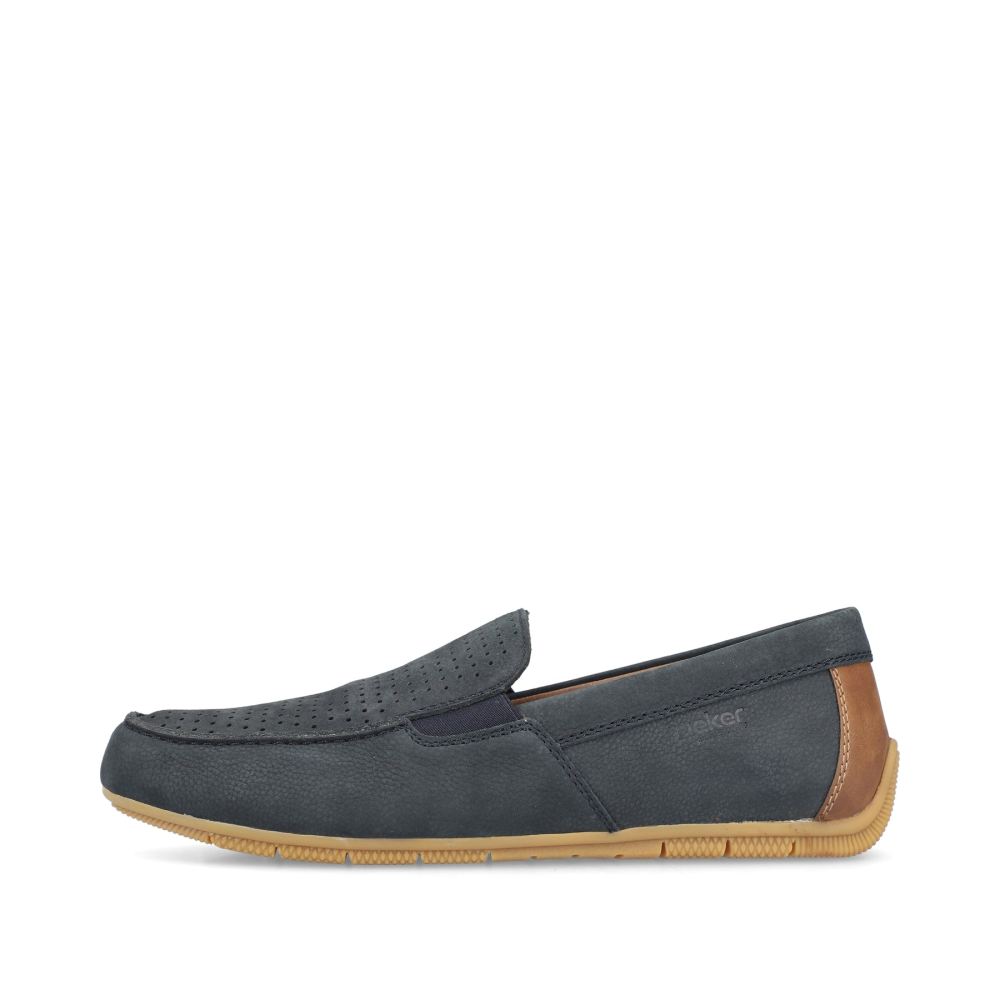 Rieker Schuhe | Herren Slipper stahlblau