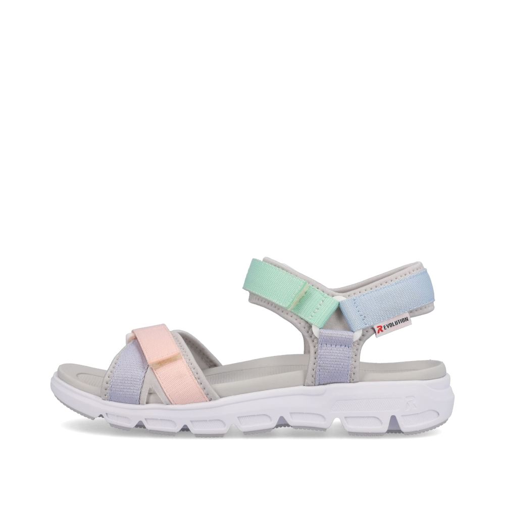 Rieker Schuhe | EVOLUTION Damen Trekkingsandalen mint-green soft-pink lilac