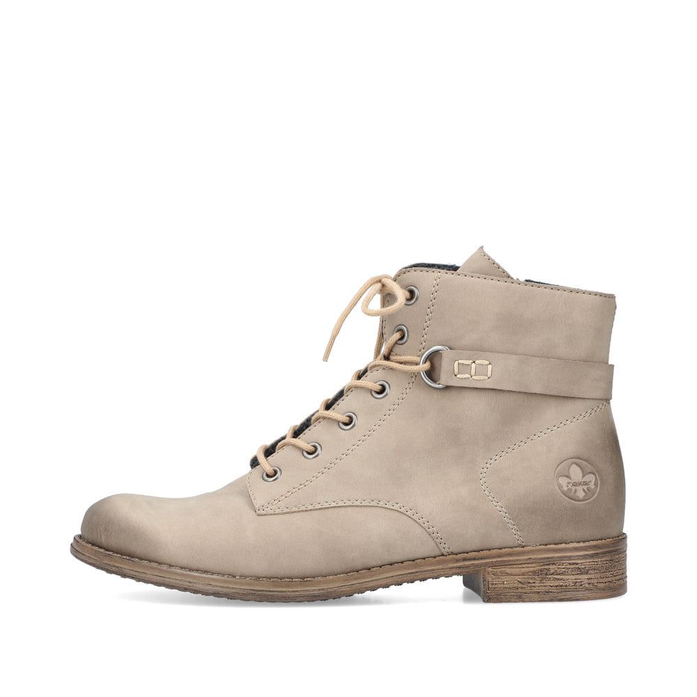 Rieker Schuhe | Damen Schnurstiefel sandbeige