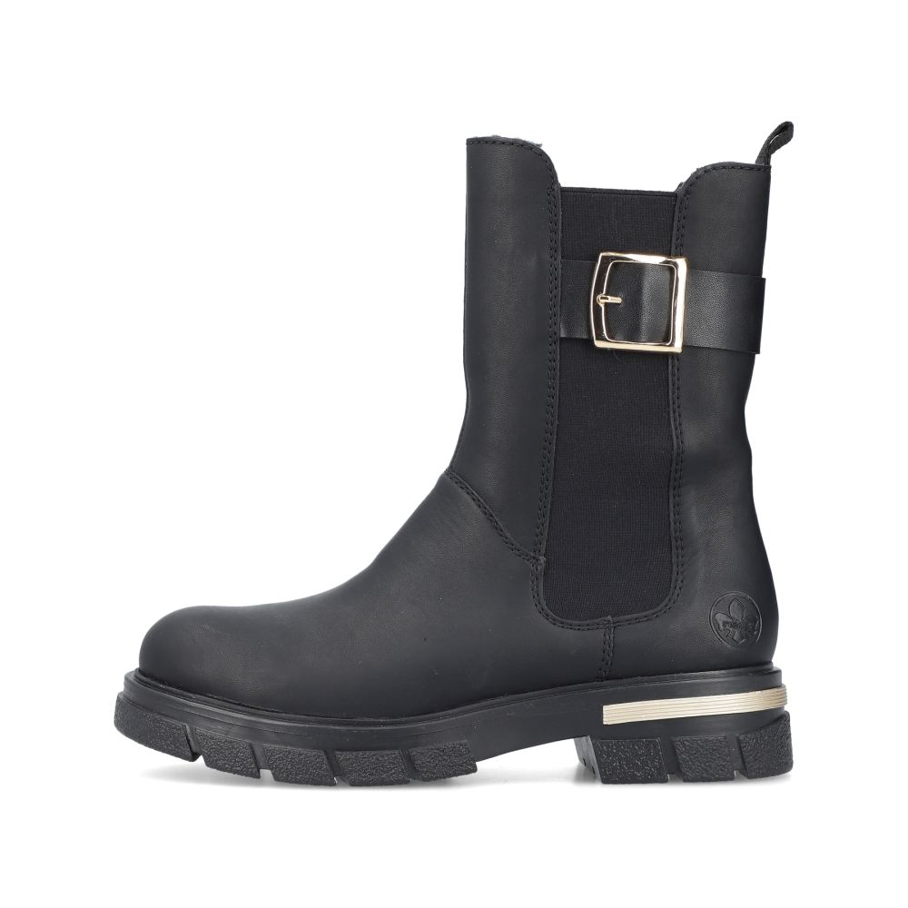 Rieker Schuhe | Damen Biker Boots tiefschwarz