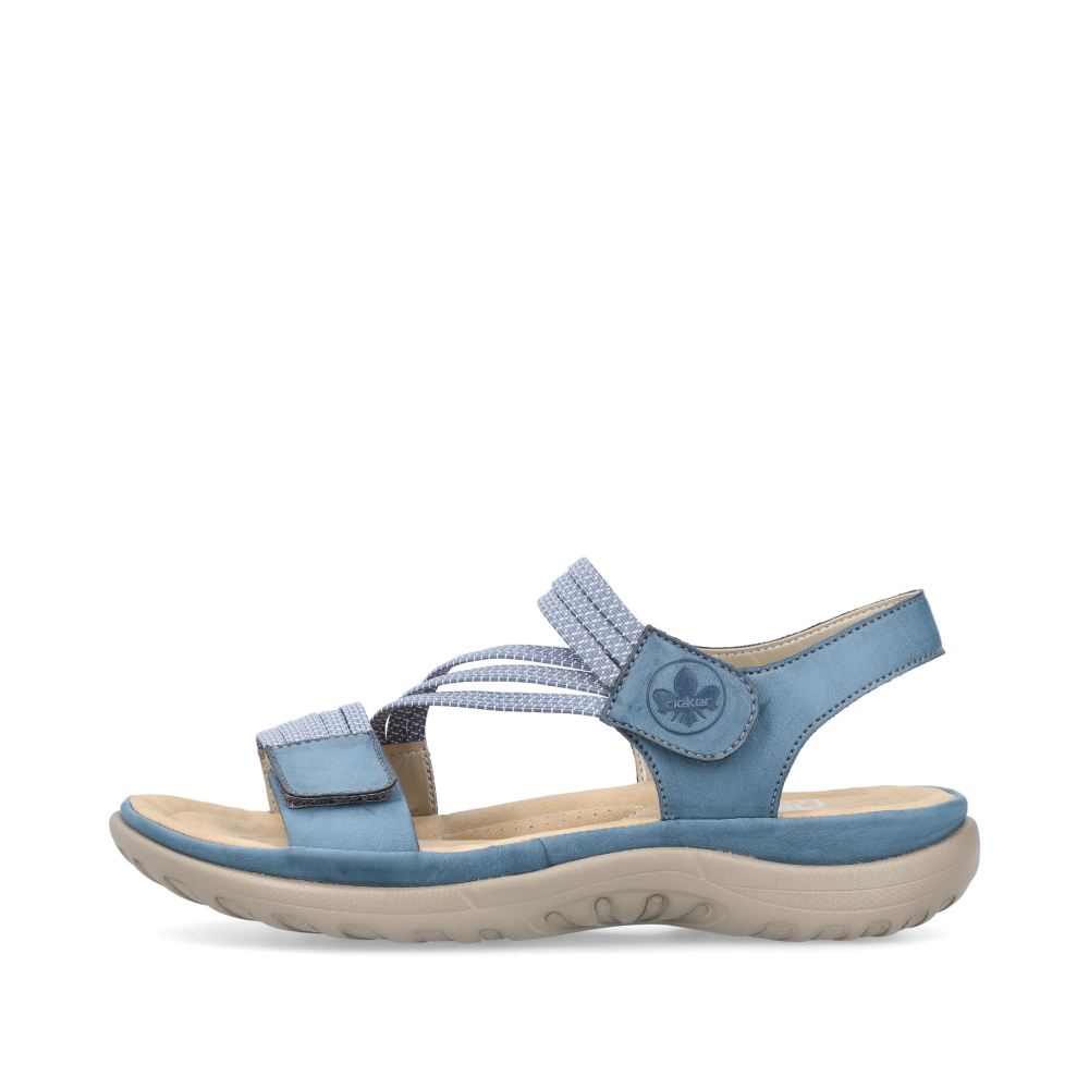 Rieker Schuhe | Damen Riemchensandalen himmelblau