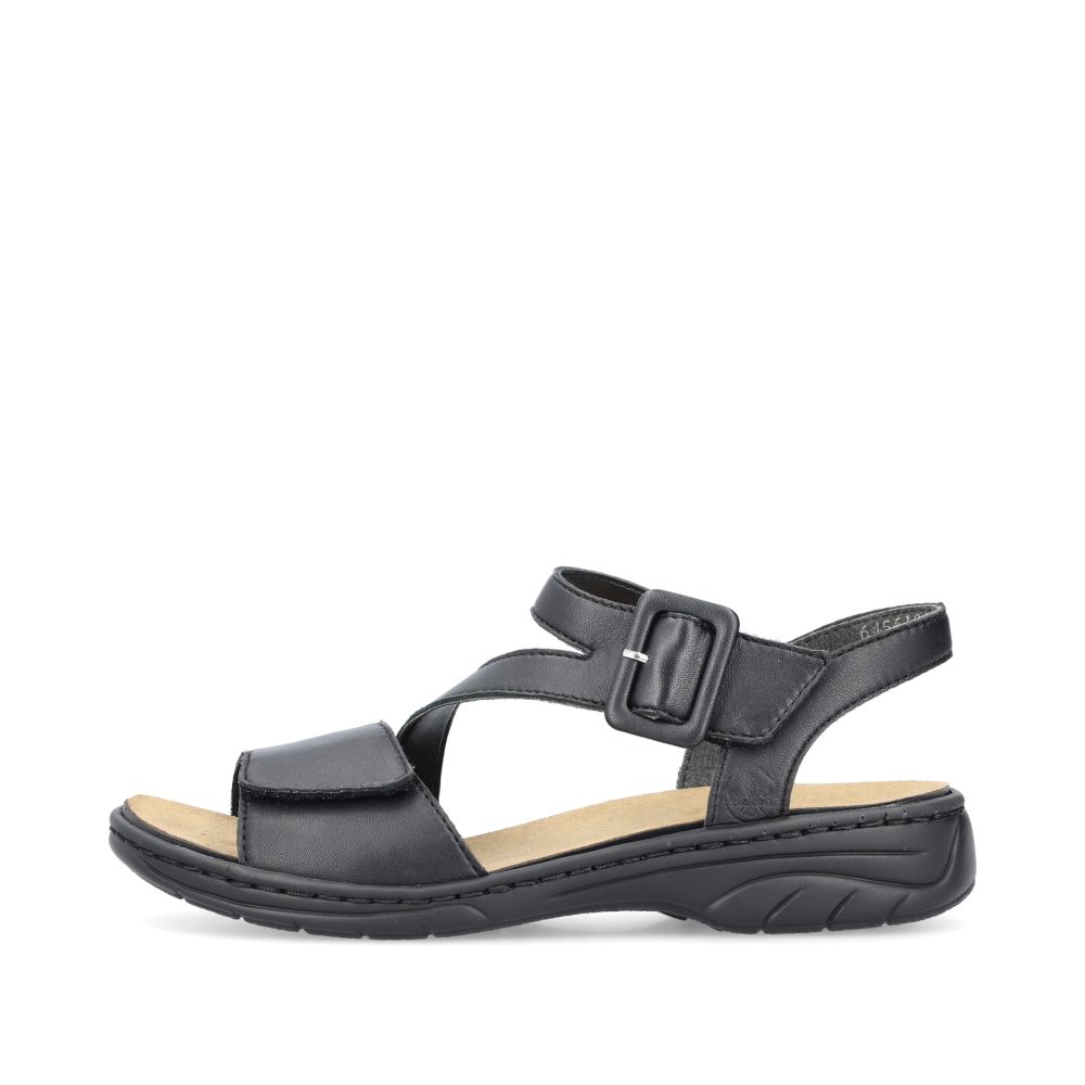 Rieker Schuhe | Damen Riemchensandalen asphaltschwarz