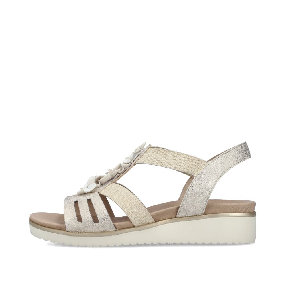 Rieker Schuhe | Damen Keilsandaletten hellbeige