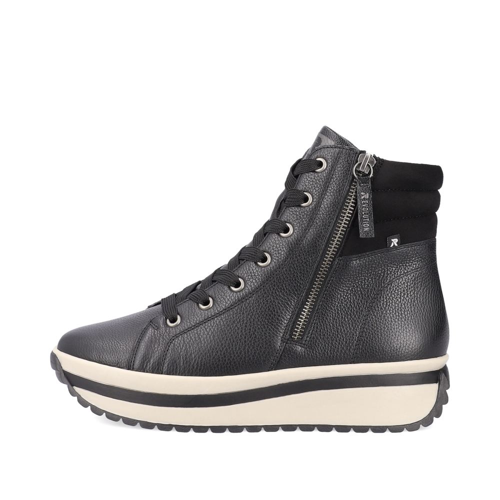 Rieker Schuhe | EVOLUTION Damen Sneaker High steel black