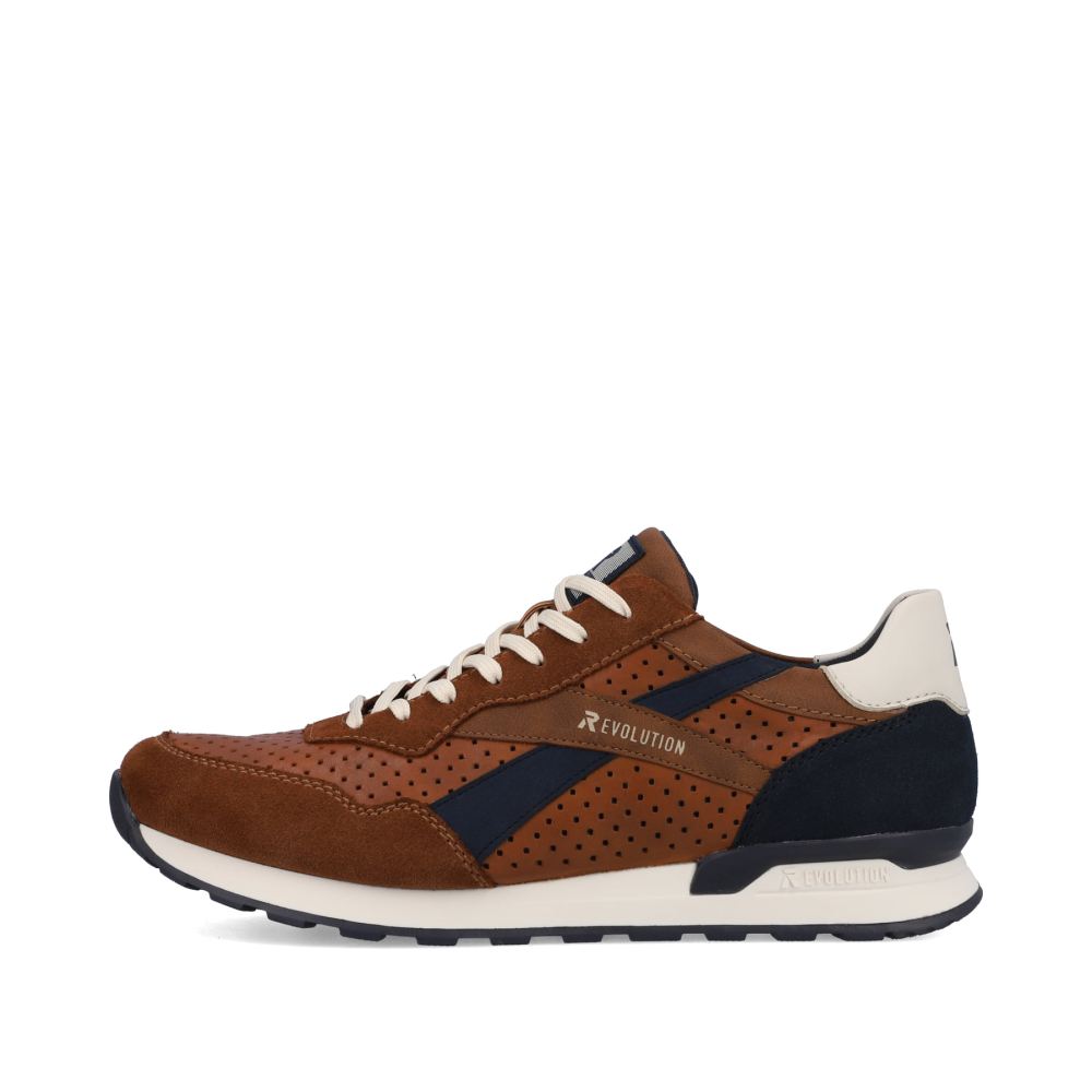 Rieker Schuhe | EVOLUTION Herren Sneaker Low nut-brown ocean-blue