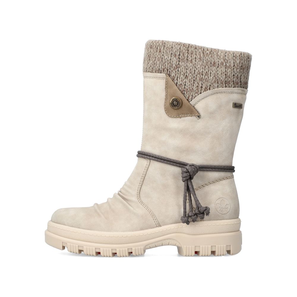 Rieker Schuhe | Damen Kurzstiefel hellbeige