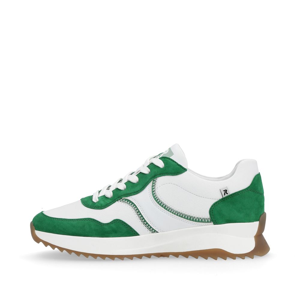 Rieker Schuhe | EVOLUTION Damen Sneaker Low clear-white smaragd-green