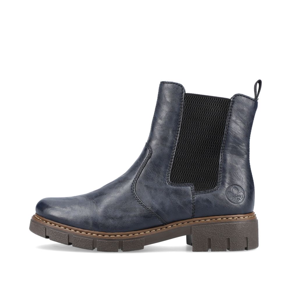 Rieker Schuhe | Damen Chelsea Boots schieferblau