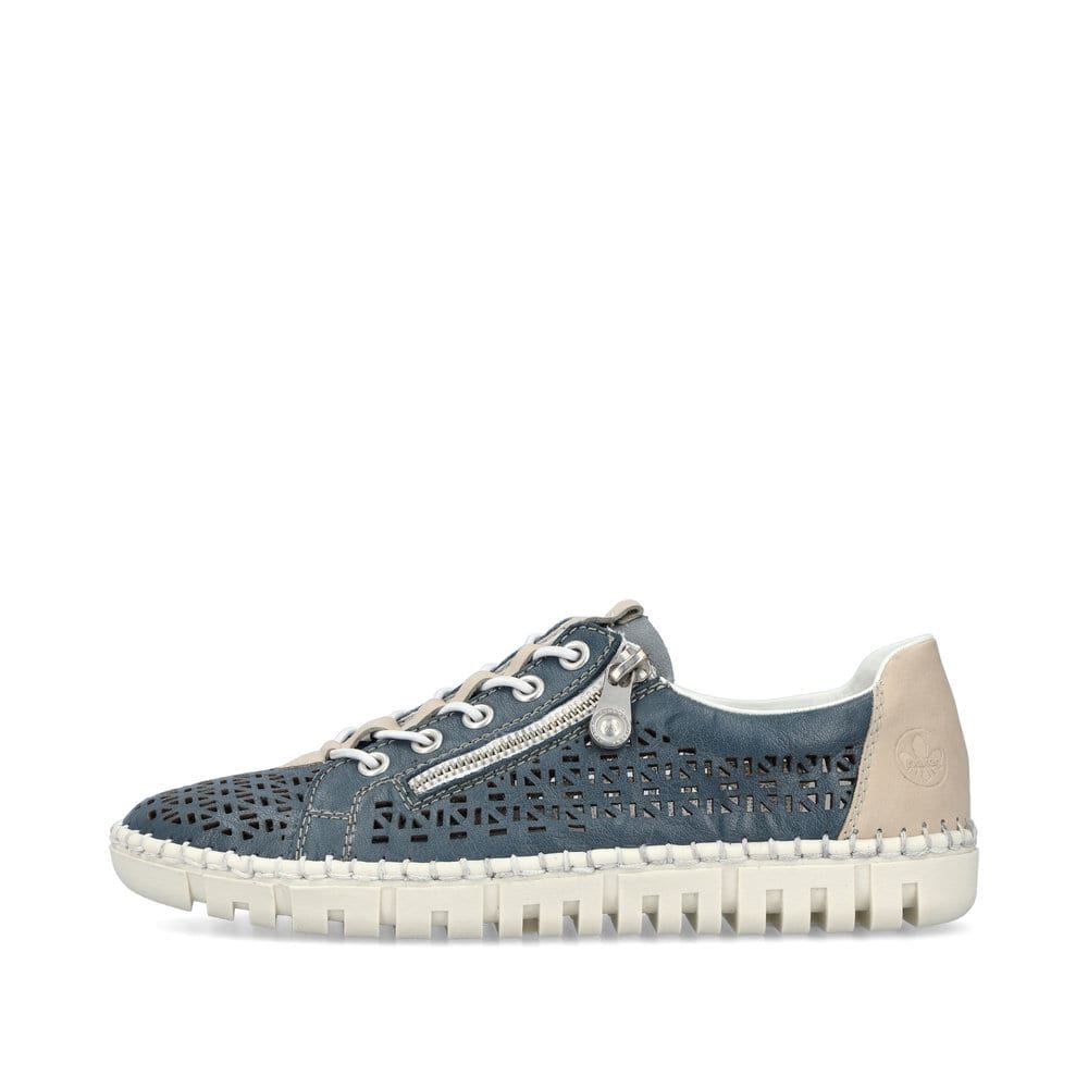 Rieker Schuhe | Damen Slipper meeresblau