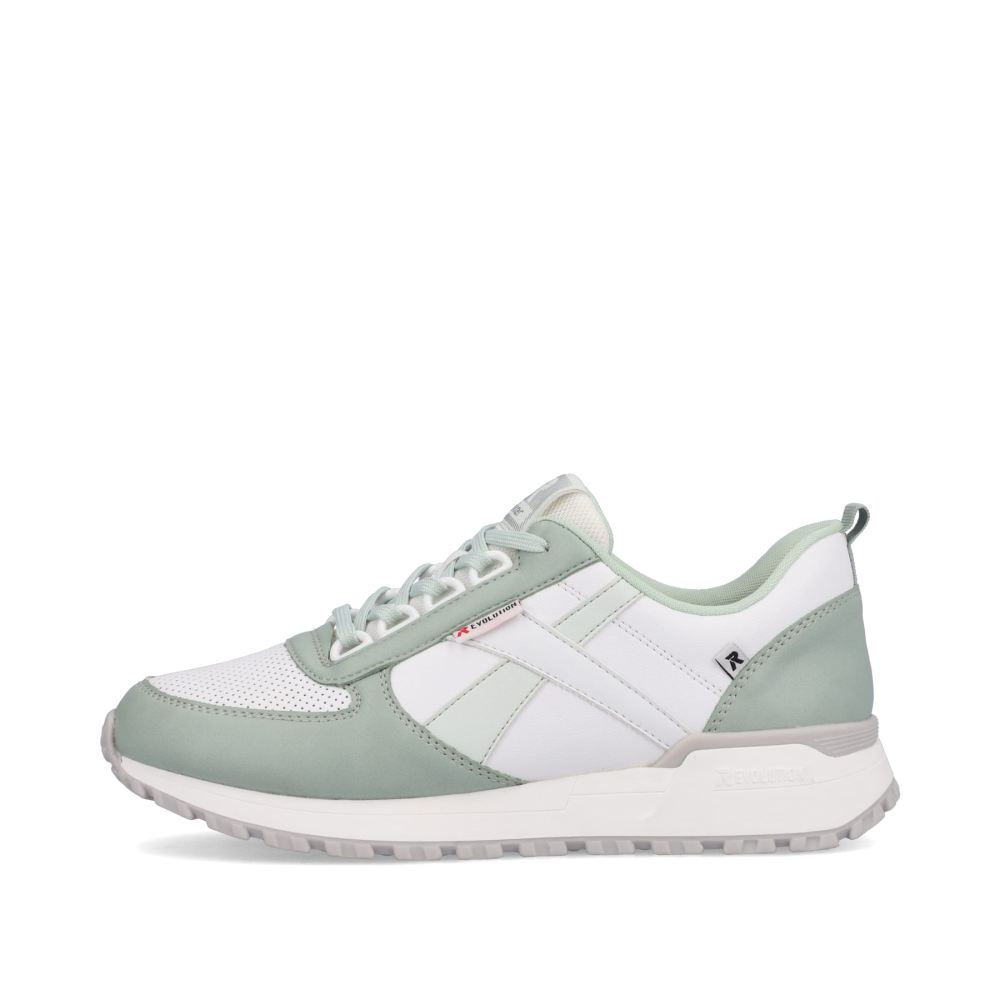 Rieker Schuhe | EVOLUTION Damen Sneaker Low mint-green swan-white