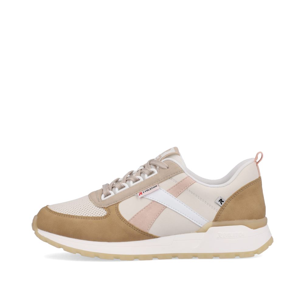 Rieker Schuhe | EVOLUTION Damen Sneaker Low clay-beige cinnamon white