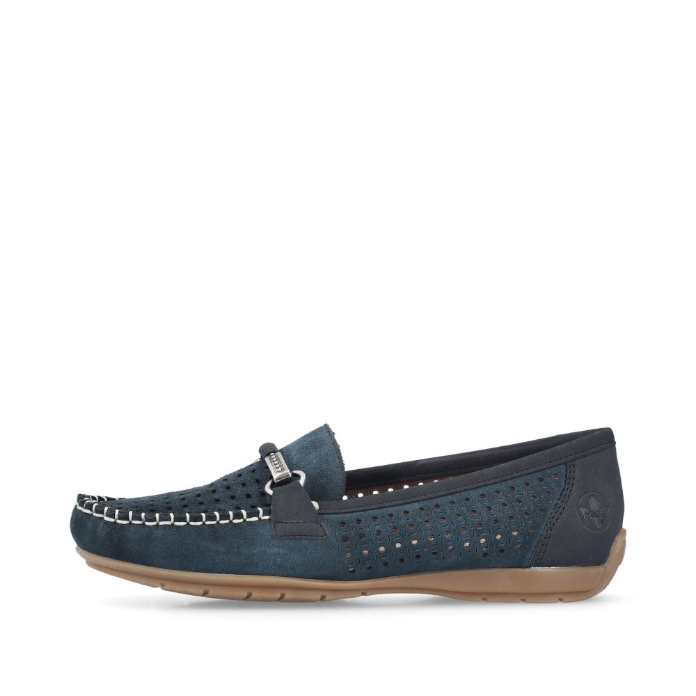 Rieker Schuhe | Damen Loafer schieferblau