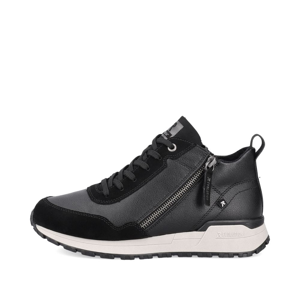 Rieker Schuhe | EVOLUTION Damen Sneaker High steel black