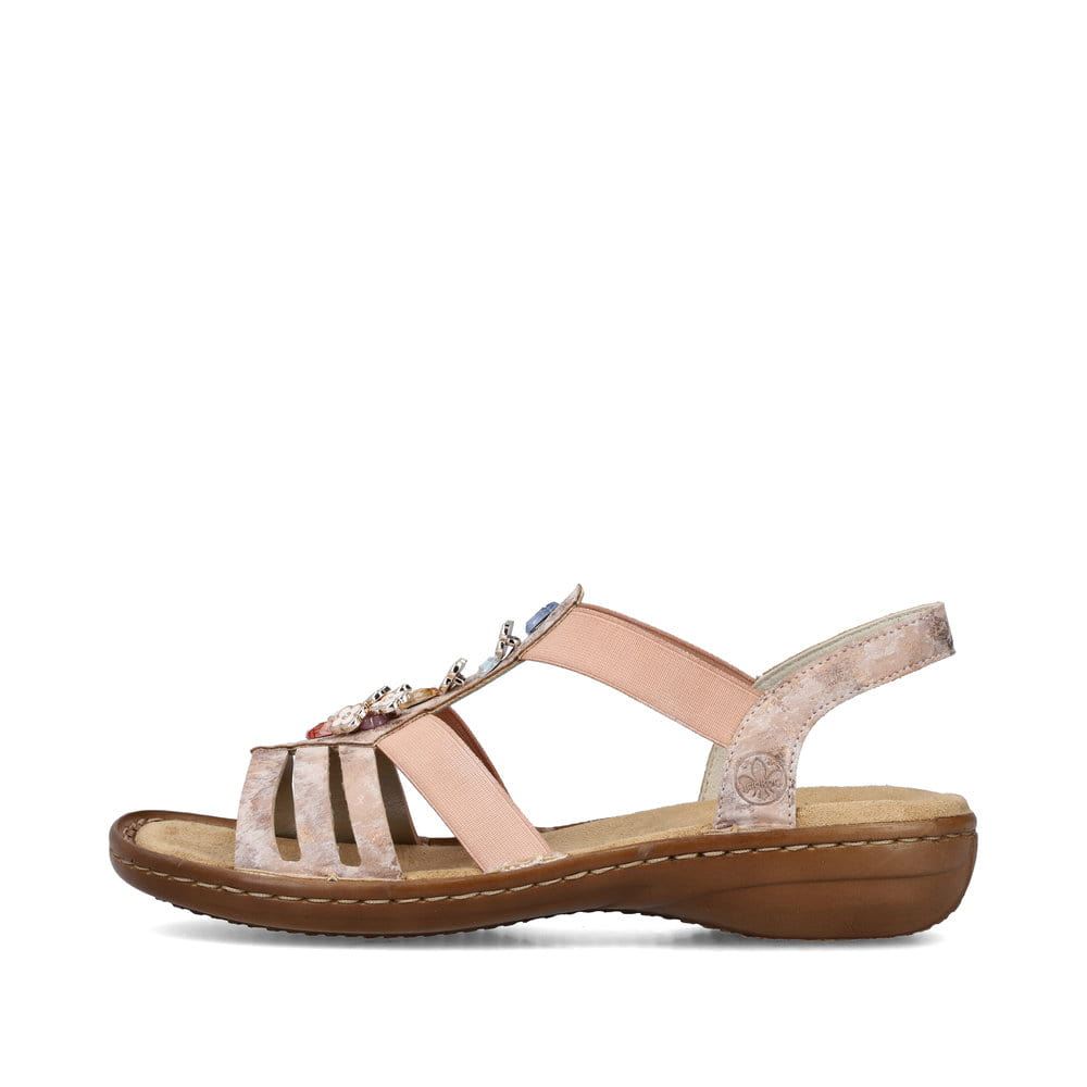 Rieker Schuhe | Damen Riemchensandalen altrosa