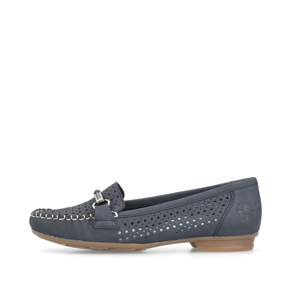 Rieker Schuhe | Damen Loafer marineblau