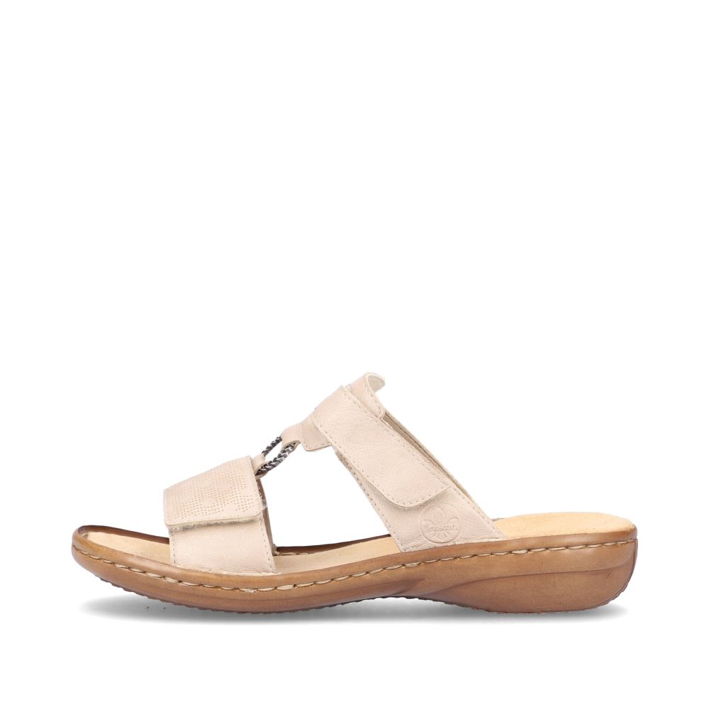 Rieker Schuhe | Damen Pantoletten lehmbeige