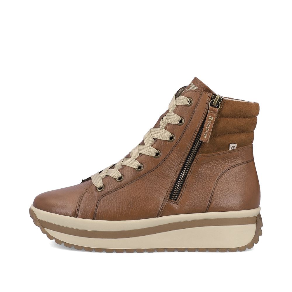 Rieker Schuhe | EVOLUTION Damen Sneaker High wood brown