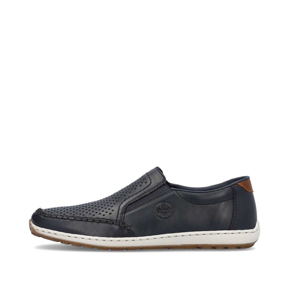 Rieker Schuhe | Herren Slipper stahlblau