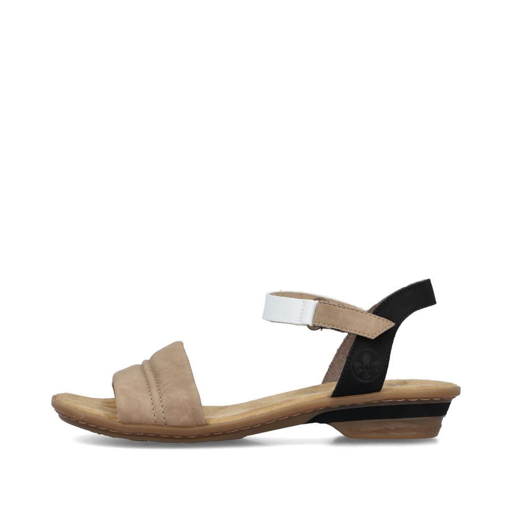 Rieker Schuhe | Damen Riemchensandaletten sandbeige-schwarz