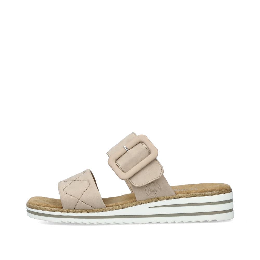 Rieker Schuhe | Damen Pantoletten cremebeige