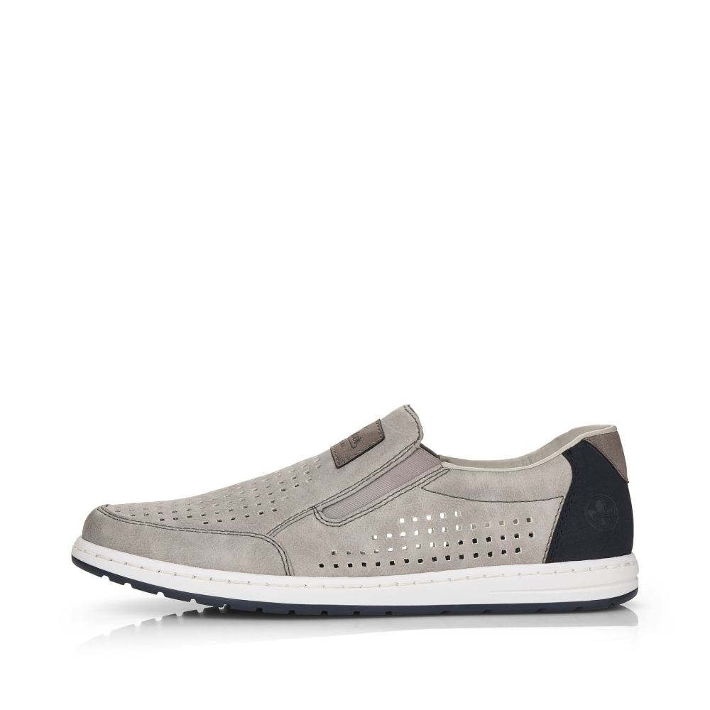 Rieker Schuhe | Herren Slipper mondgrau