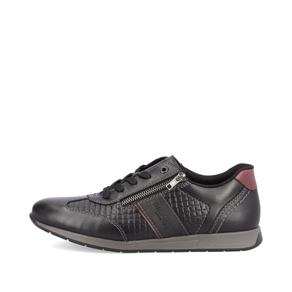 Rieker Schuhe | Herren Schnurschuhe asphaltschwarz