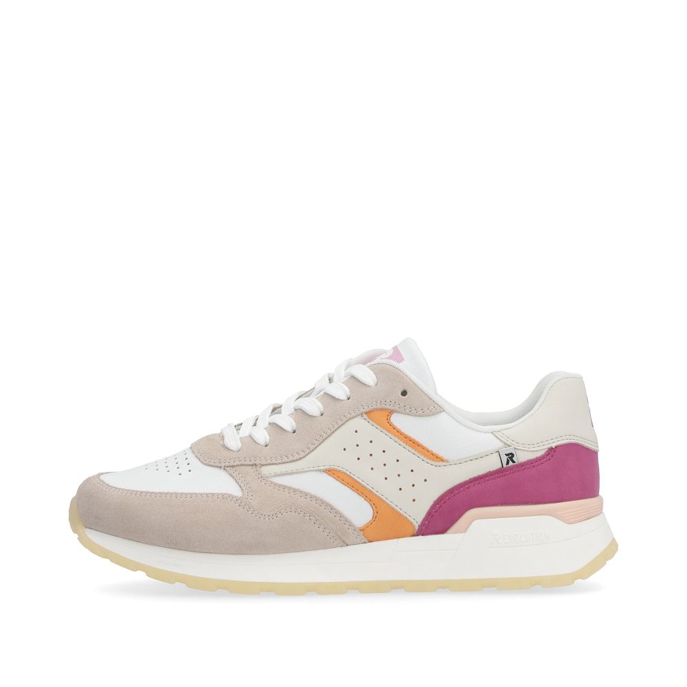 Rieker Schuhe | EVOLUTION Damen Sneaker Low light-beige fuchsia apricot