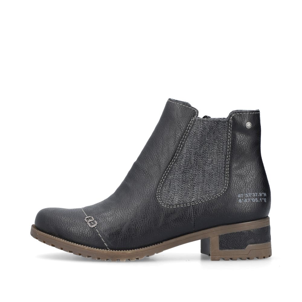 Rieker Schuhe | Damen Chelsea Boots asphaltschwarz