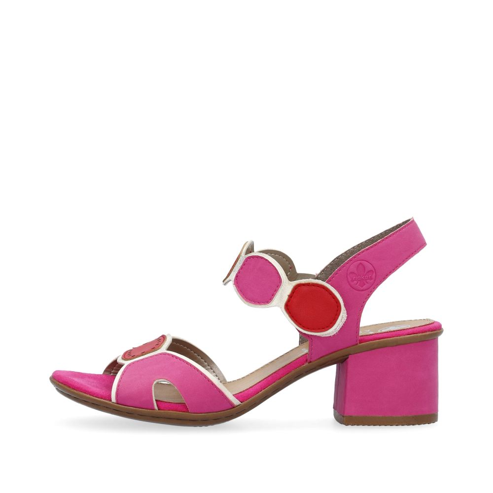 Rieker Schuhe | Damen Riemchensandaletten rosa